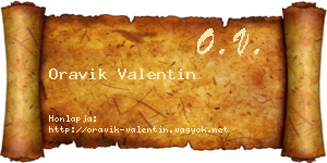 Oravik Valentin névjegykártya